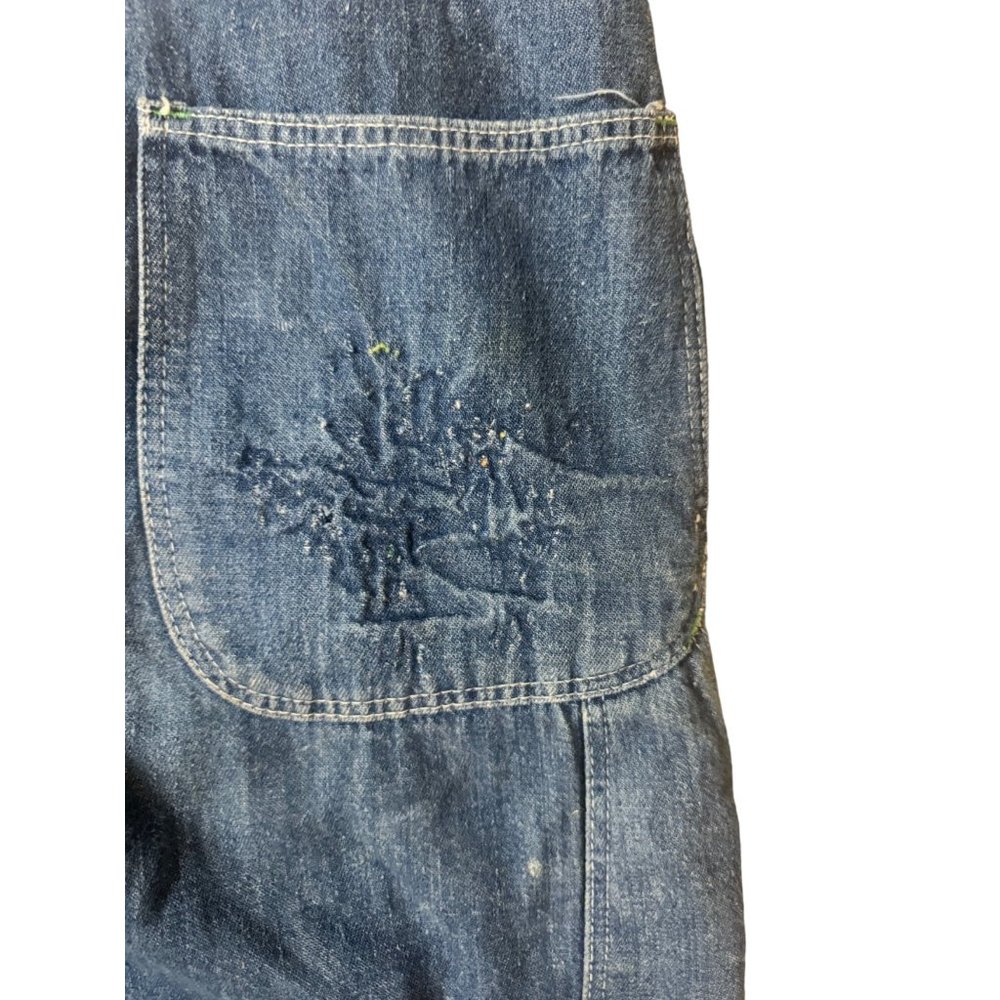 Vintage Sanforized Denim Button Overalls Work Wear Jeans Pants Railroad Distress - Picture 6 of 11